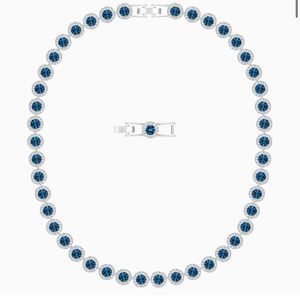ANGELIC NECKLACE, BLUE, RHODIUM PLATED